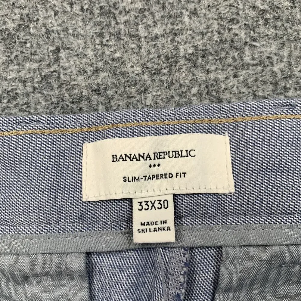 Banana Republic Pants Mens 33 Dresden Blue Grayson Slim Tapered Ankle INSEAM 27